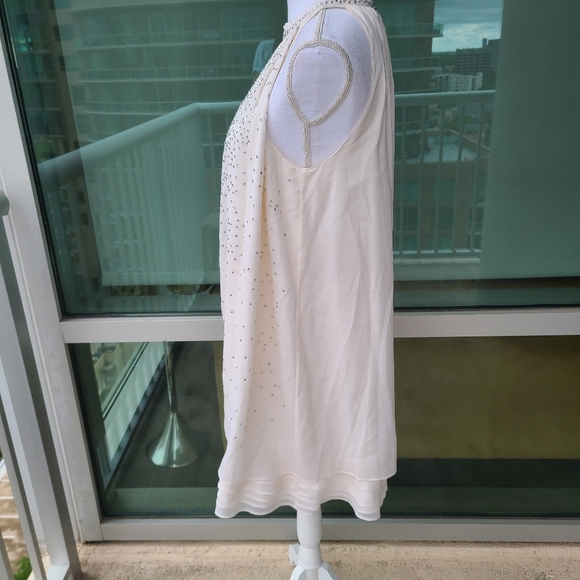 Alice+Olivia Cream Halter Mini Cocktail Dress Med - Picture 4 of 14